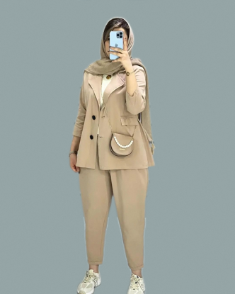 تصویر از کت شلوار لنین یقه انگلیسی